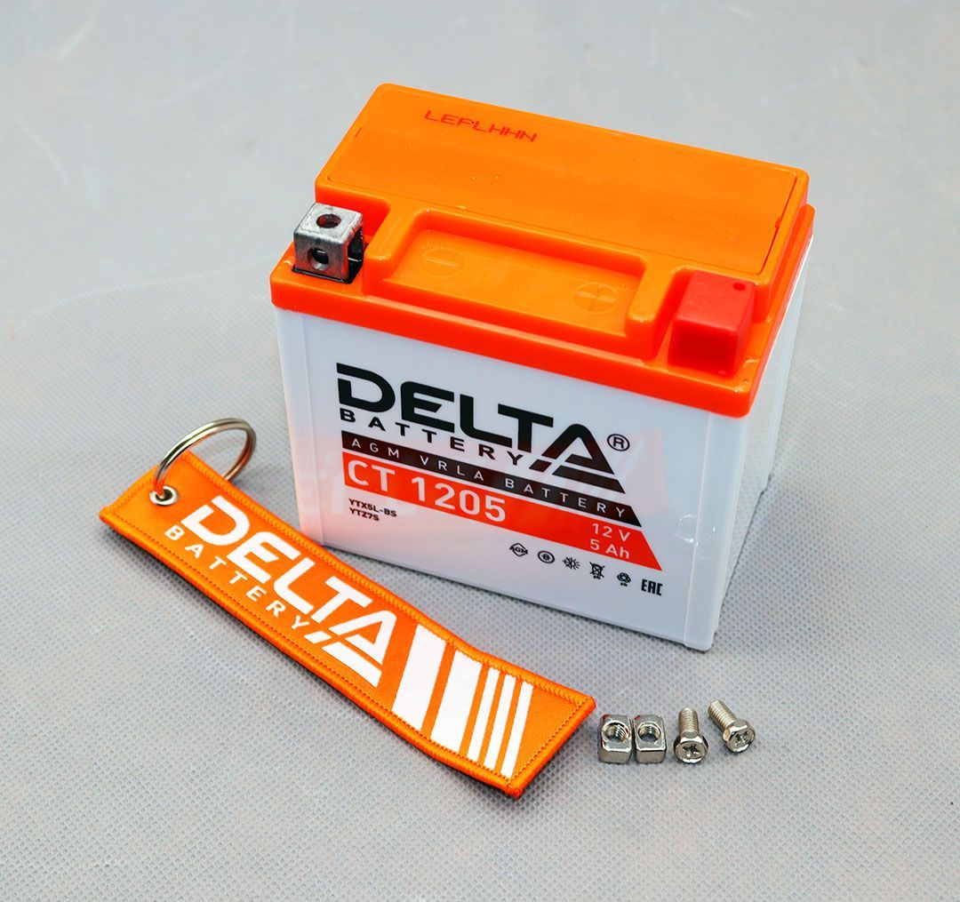Мото аккумулятор Delta CT-1205. Delta ct1205. Delta Battery ct1205 12в / 5а·ч. Delta 5 Ач CT 1205 yt5l-BS, ytz7s, ytx5l-BS.