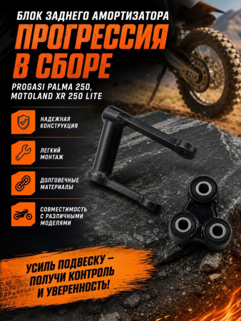 блок заднего амортизатора (прогрессия в сборе) Progasi Palma 250_ Motoland XR 250 LITE — Фото 1